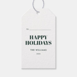 Modern Grönt och Vita Glad helg Presentetikett