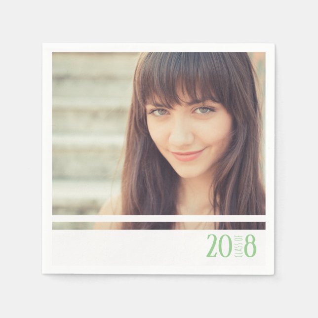 Modern Grönt och vita Student-Anpassningsbarna Par Pappersservett (Framsidan)