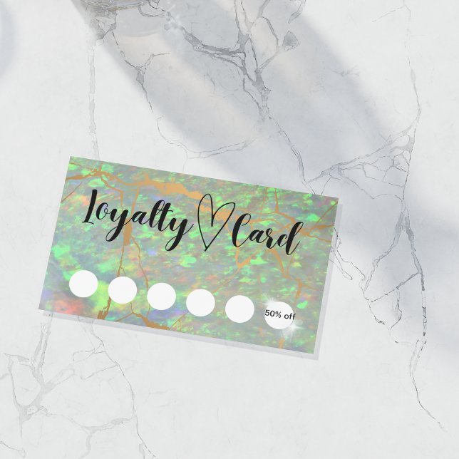 Modern Grönt Opal Customer Loyalty Card Visitkort (Skapare uppladdad)
