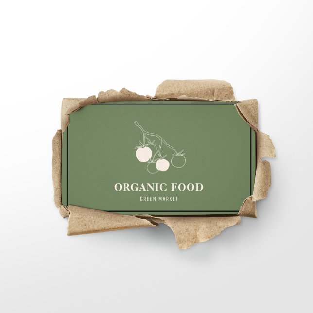 Modern Grönt Organic Food Affärskort Visitkort (Skapare uppladdad)