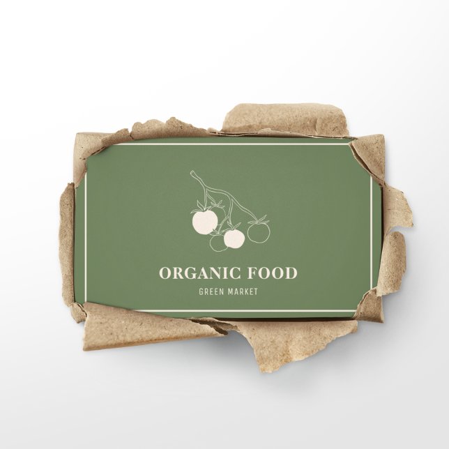 Modern Grönt Organic Food | Logotyp på jordbruksma Visitkort (Skapare uppladdad)