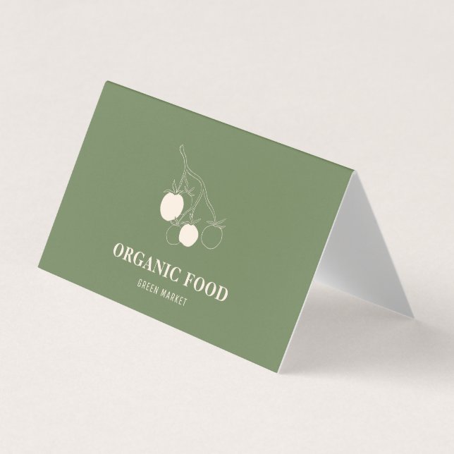Modern Grönt Organic Food  Visitkort (Framsida)