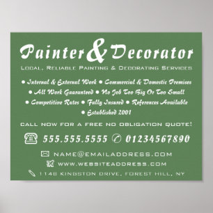 Modern Grönt Painter & Decorator Poster