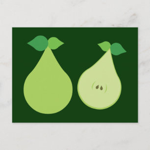 Modern Grönt Pear Vykort