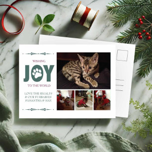 Modern Grönt Pet-vykort för jul Vykort