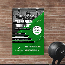 Modern Grönt Promotional Gym Photo Fitness Poster