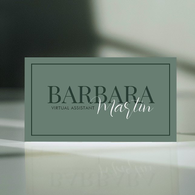 Modern Grönt QR-kod för minimalt utbyte Visitkort (Skapare uppladdad)