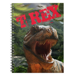 Modern Grönt Red T Rex Dinosaurs Boys Anteckningsbok