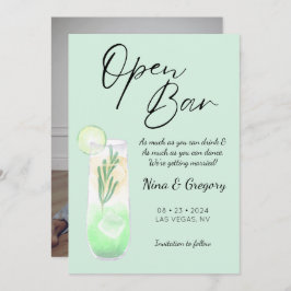 Modern Grönt - roligt foto Spara Datumet