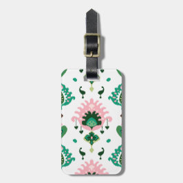Modern grönt rosa girly ikat tribal mönster bagagebricka