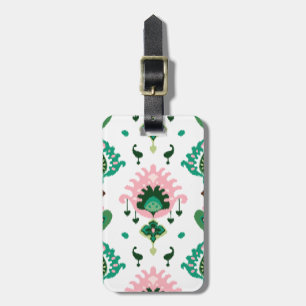 Modern grönt rosa girly ikat tribal mönster bagagebricka