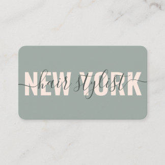 Modern grönt rosa hårstilist-skript namnteckning visitkort