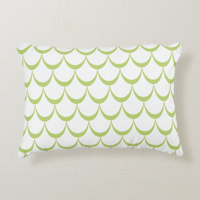 Modern Grönt Scallop Mönster Pillow Prydnadskudde (Framsidan)