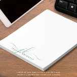 Modern Grönt Script Monogram Initialer Anteckningsblock<br><div class="desc">Personlig modernt anteckningsblock med enkel calligraphy stil-skript initialer eller monogram och namn i grönt. ÄNDRINGAR: Textteckensnittet stil, färg, storlek och placering kan ändras genom att klicka på CUSTOMIZE FURTHER under avsnittet PERSONALIZE om du vill ha ett utseende på anpassningsbarna eller genom att kontakta designern via Zazzle Chatta eller makeitaboutyoustore@gmail.com om...</div>