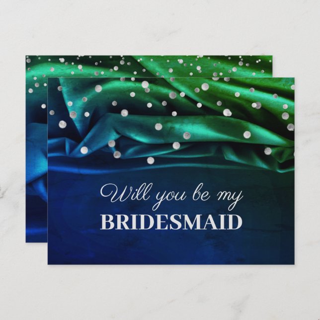 Modern Grönt Silke kommer att bli min brista Vykort (Fram/baksida)