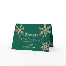 Modern Grönt Snowflake Vintage Wood Corporate