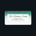 Modern Grönt Sparkly Glitter Elegant jul Adressetikett<br><div class="desc">Modern Grönt Sparkly Faux Glitter-Elegantens juletikett för en julinbjudan eller ett julhälsningskort. Kontakta designern om du vill ha matchande artiklar.</div>