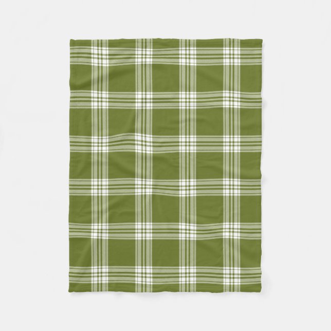 Modern Grönt Tartan Play Fleece Blanket (Framsidan)
