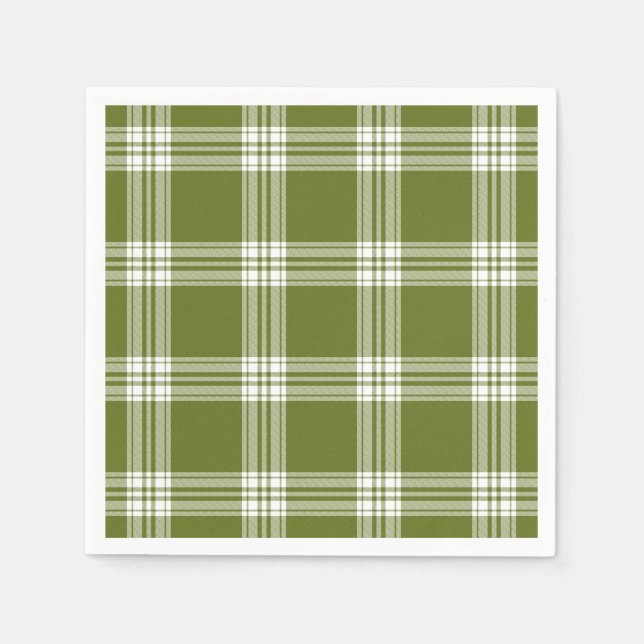 Modern Grönt Tartan Play Papper Napkins Pappersservett (Framsidan)