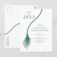 Modern Grönt Tassel Studentfest Postcard