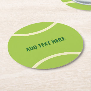 Modern Grönt Tennis Boll Gift Underlägg Papper Rund