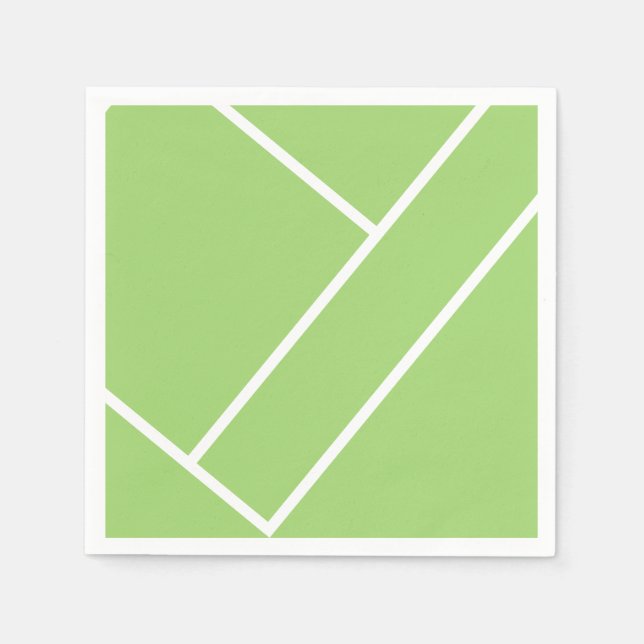Modern Grönt Tennis Court Napkin Pappersservett (Framsidan)