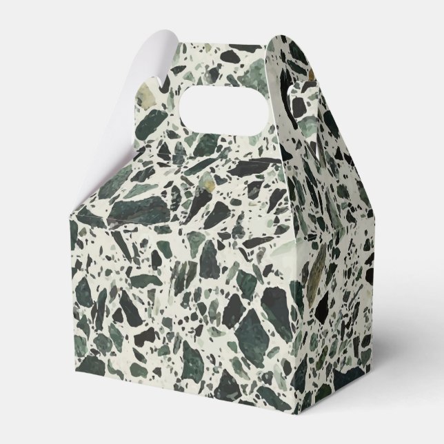 Modern Grönt Terrazzo Presentaskar (Framsidan Sidan)