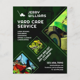 Modern grönt, tonläge, geometrisk trädgårdsskötsel flygblad