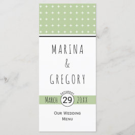 Modern grönt-typografi bröllop-menykort meny