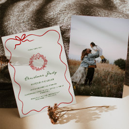 Modern Grönt Viktigt jul Party Inbjudningar