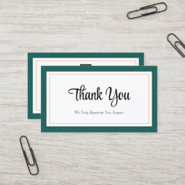 Modern Grönt Vita Guld-tackkort Visitkort