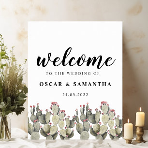 Modern Grönt Watercolor Cactus Poster