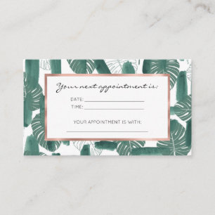 Modern Grönt White Monstera Löv Brushstrokes Tidsbeställning Kort