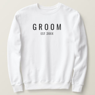 Modern Groom Est Förlovning Fiance Bröllop Gift Lång Ärmad Tröja