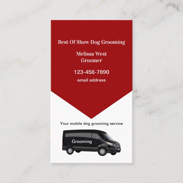 Modern Grooming-tjänst för mobil Hund Visitkort (Framsida)
