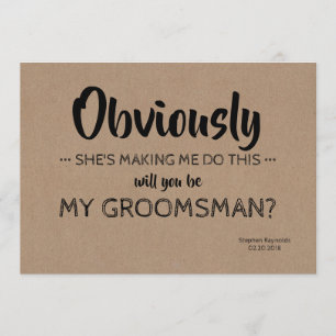 Modern   GROOMSMAN   BEST MAN Funny Frieri Inbjudningar