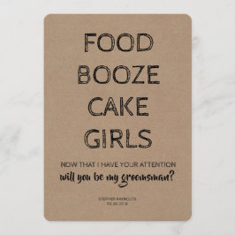 Modern GROOMSMAN/BEST MAN Funny Frieri Inbjudningar