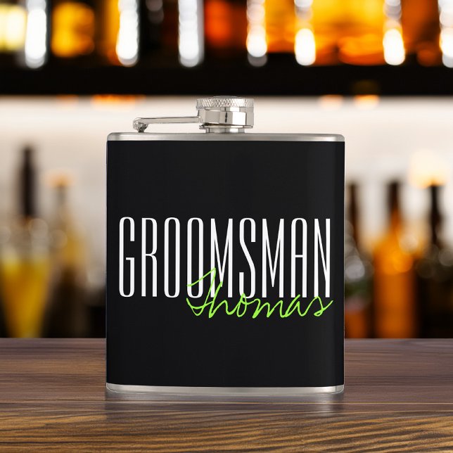 Modern Groomsman Personlig Brudens sida Fickplunta (Skapare uppladdad)