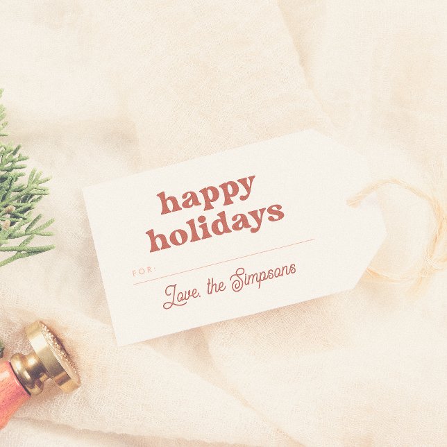 Modern Groovy Glad helg jul Presentetikett (Skapare uppladdad)