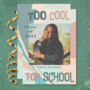 Modern Groovy Peach Teal Aqua Retro Studenten Meddelande