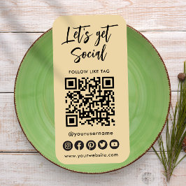 Modern Groovy Social Media QR-kod Anslut med USA Visitkort