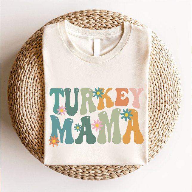 Modern Groovy Turkey Mamma Thanksgiving T Shirt (Modern Groovy Turkey Mama Thanksgiving T-Shirt)