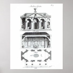 Modern Grotto, från 'grotesk arkitektur eller Rur Poster