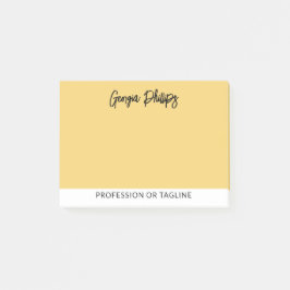 Modern Grundläggande Mjuk Gul Namn & Yrke Post-it Block