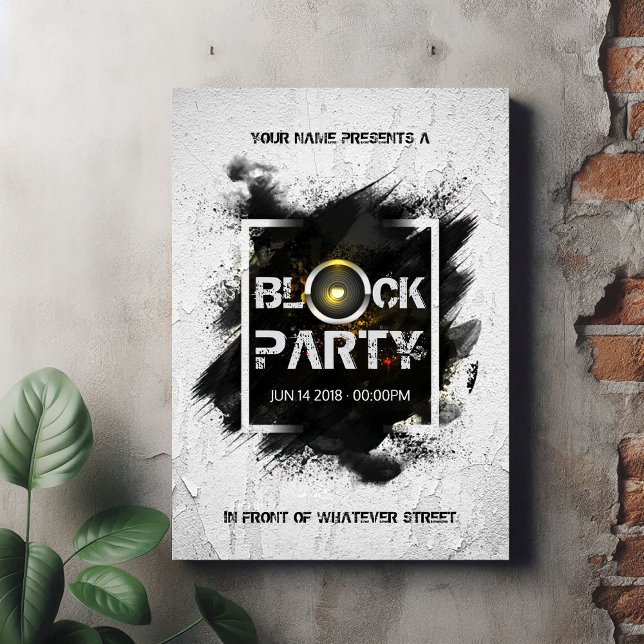 Modern Grunge Block Party Inbjudningar (Modern Grunge Block Party Invitation)