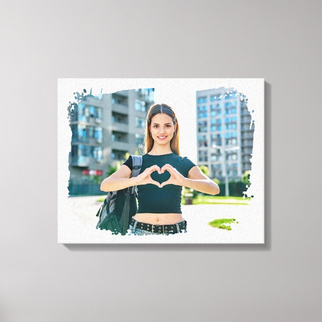 Modern Grunge Gräns Photo Canvastryck (Framsida)