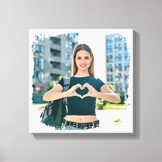 Modern Grunge Gräns Photo Canvastryck (Framsida)