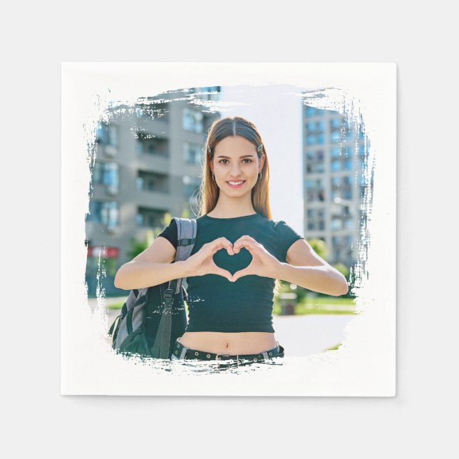 Modern Grunge Gräns Photo Pappersservett (Framsidan)