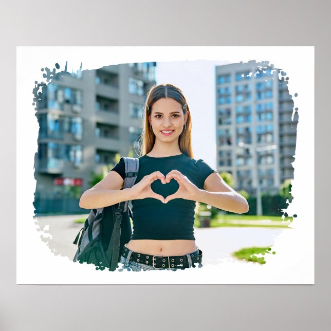 Modern Grunge Gräns Photo Poster (Framsidan)