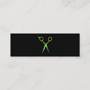 Modern Grunge Grönt Scissors Mini Visitkort